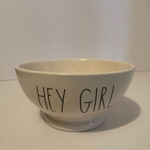 Rae Dunn Cream Bowl with Black Text